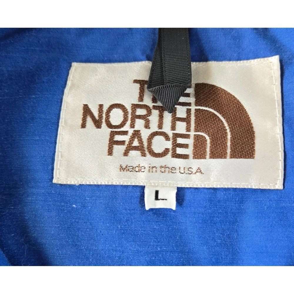 North Face Vintage Mens Puffer Vest Brown Lable 80's Made in USA Blue